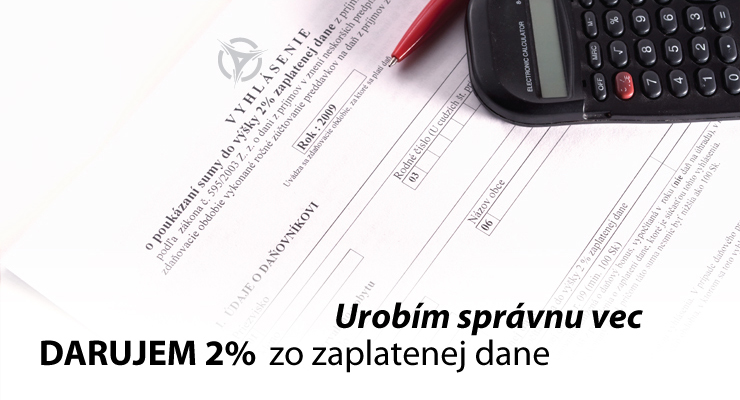 Darujte 2% z Vašej dane!